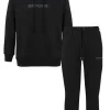 Jogging + Sweat Capuche Logo Gomme Noir