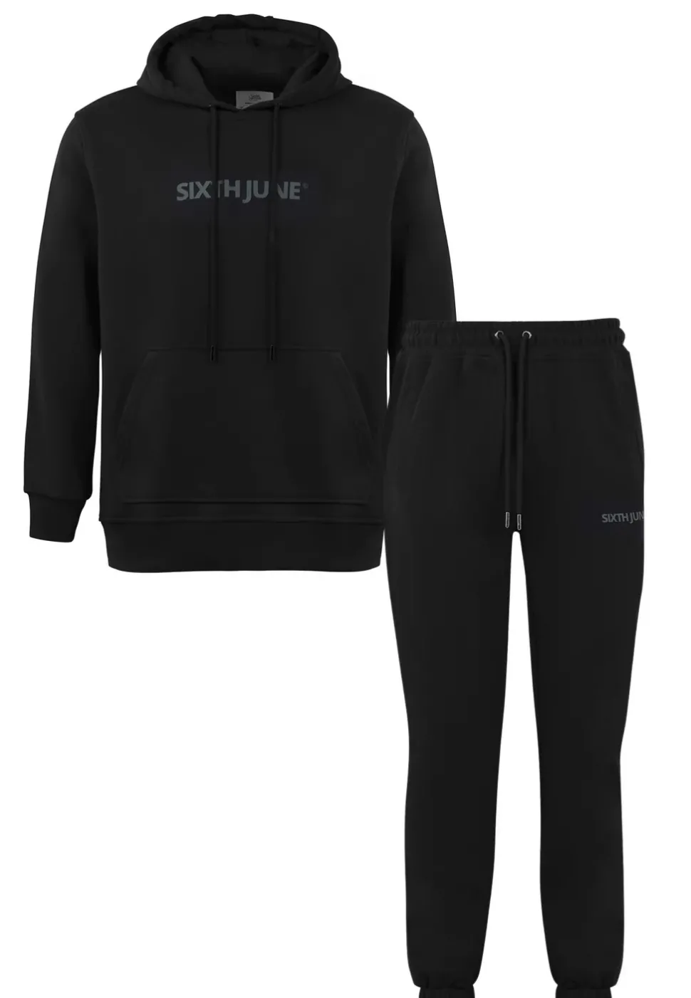 Jogging + Sweat Capuche Logo Gomme Noir