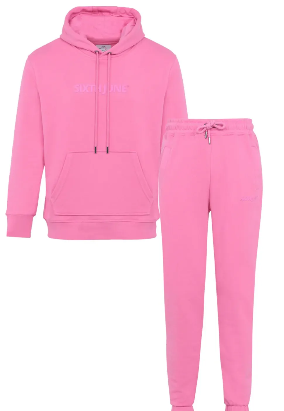 Jogging + Sweat Capuche Logo Gomme Rose