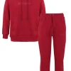 Jogging + Sweat Capuche Logo Gomme Rouge