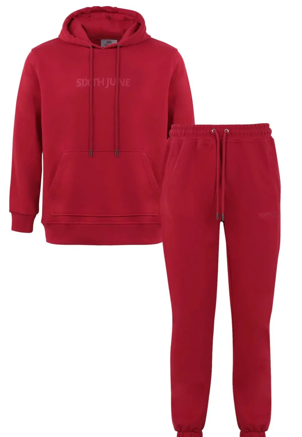 Jogging + Sweat Capuche Logo Gomme Rouge