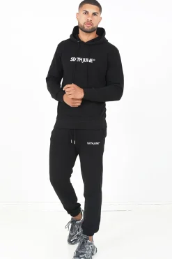 Jogging + Sweat Capuche Logo Brode Noir
