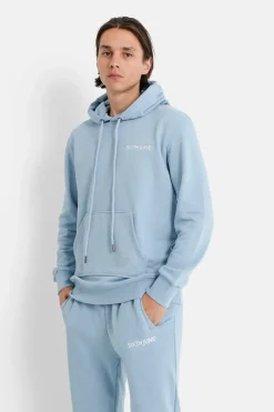 Jogging + Sweat Capuche Logo Brode Bleu Clair