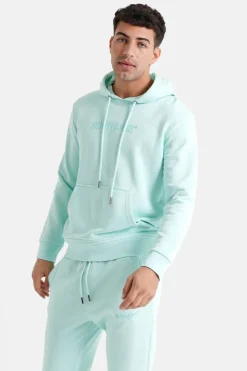 Jogging + Sweat Capuche Logo Gomme Vert Clair