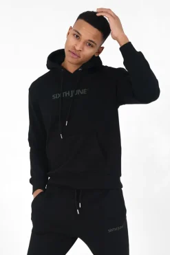 Jogging + Sweat Capuche Logo Gomme Noir