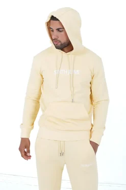 Jogging + Sweat Capuche Logo Brode Jaune