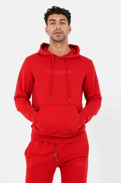 Jogging + Sweat Capuche Logo Gomme Rouge