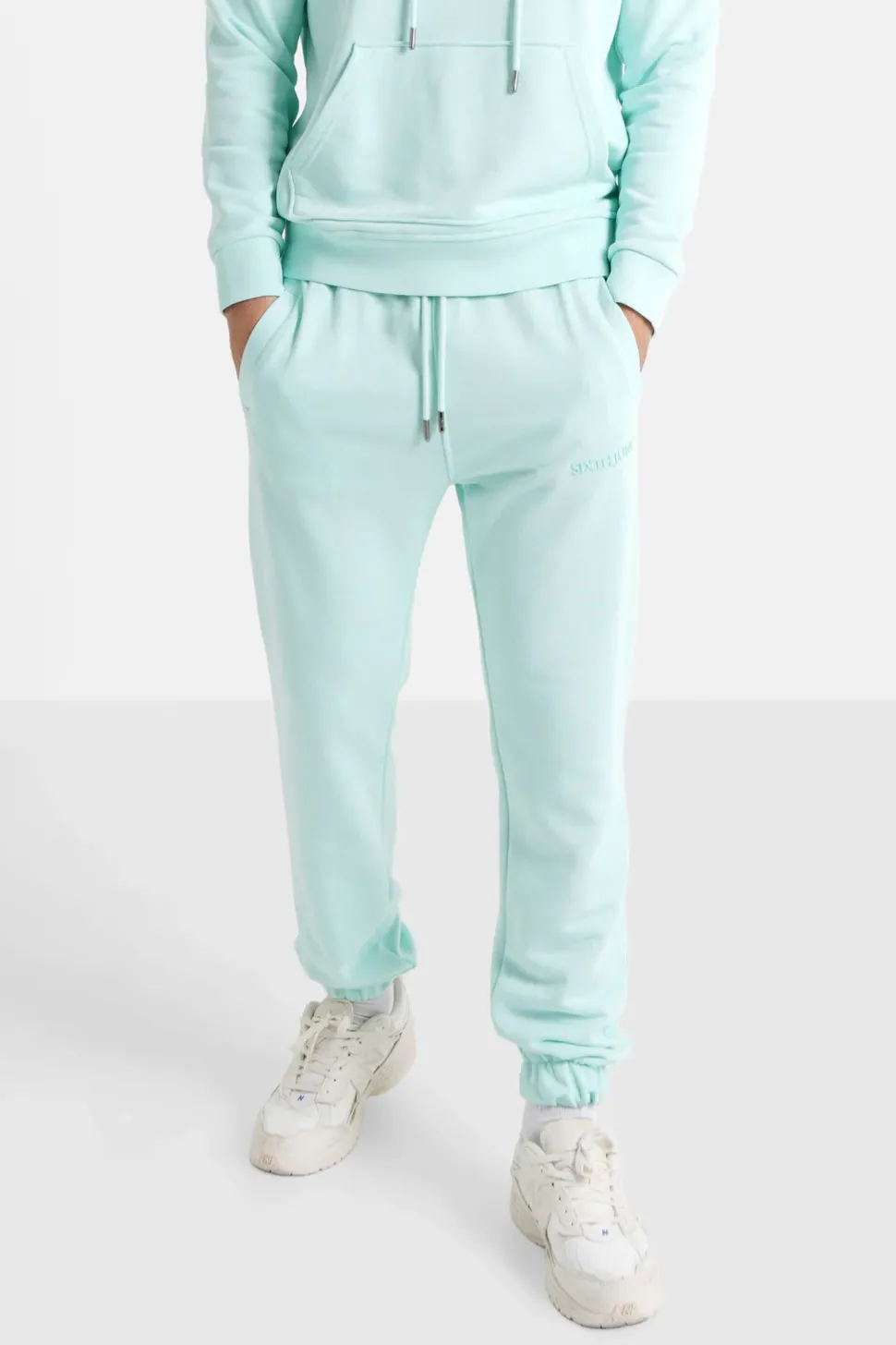 Jogging + Sweat Capuche Logo Gomme Vert Clair