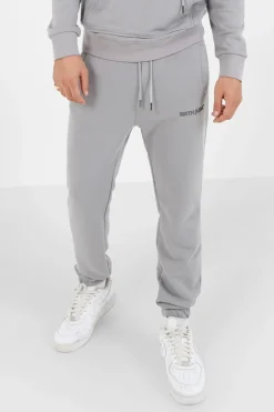 Jogging + Sweat Capuche Logo Gomme Gris Fonce