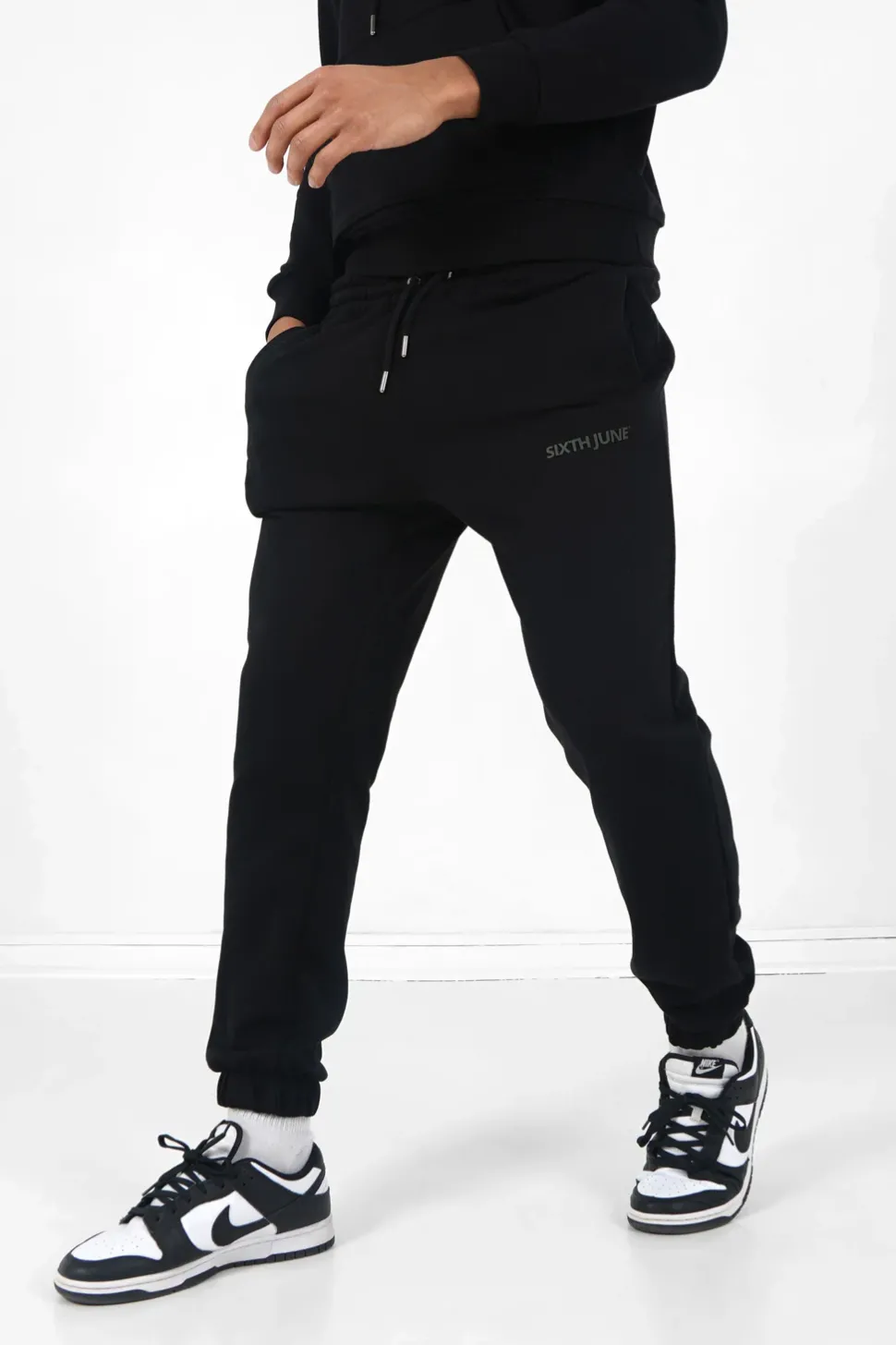 Jogging + Sweat Capuche Logo Gomme Noir