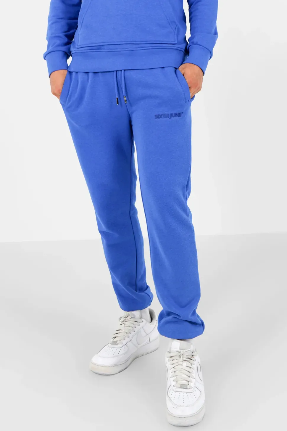 Jogging + Sweat Capuche Logo Gomme Bleu Fonce