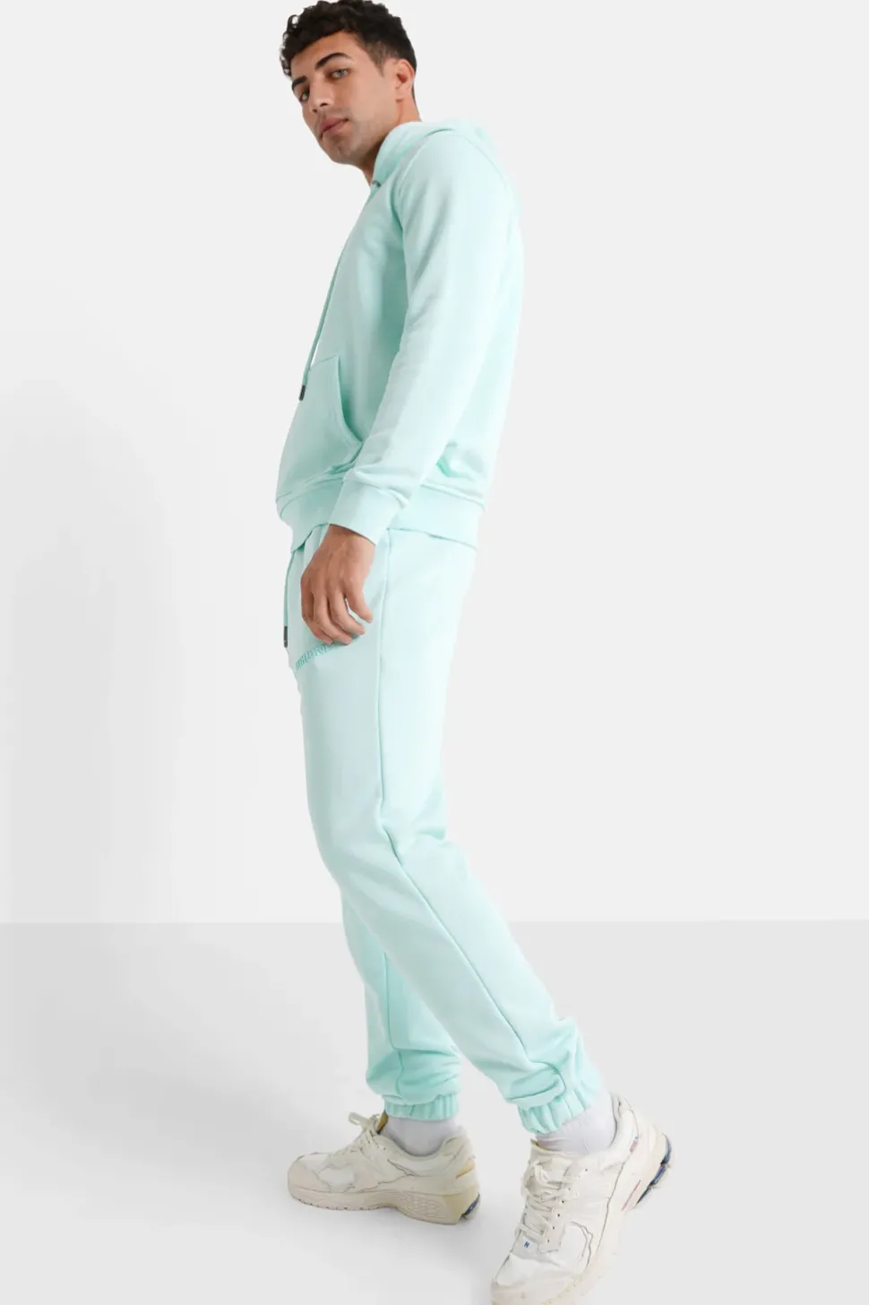Jogging + Sweat Capuche Logo Gomme Vert Clair
