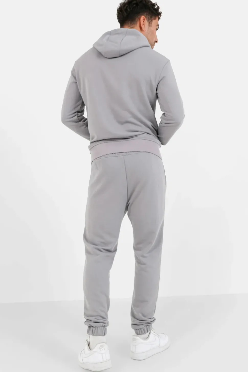 Jogging + Sweat Capuche Logo Gomme Gris Fonce