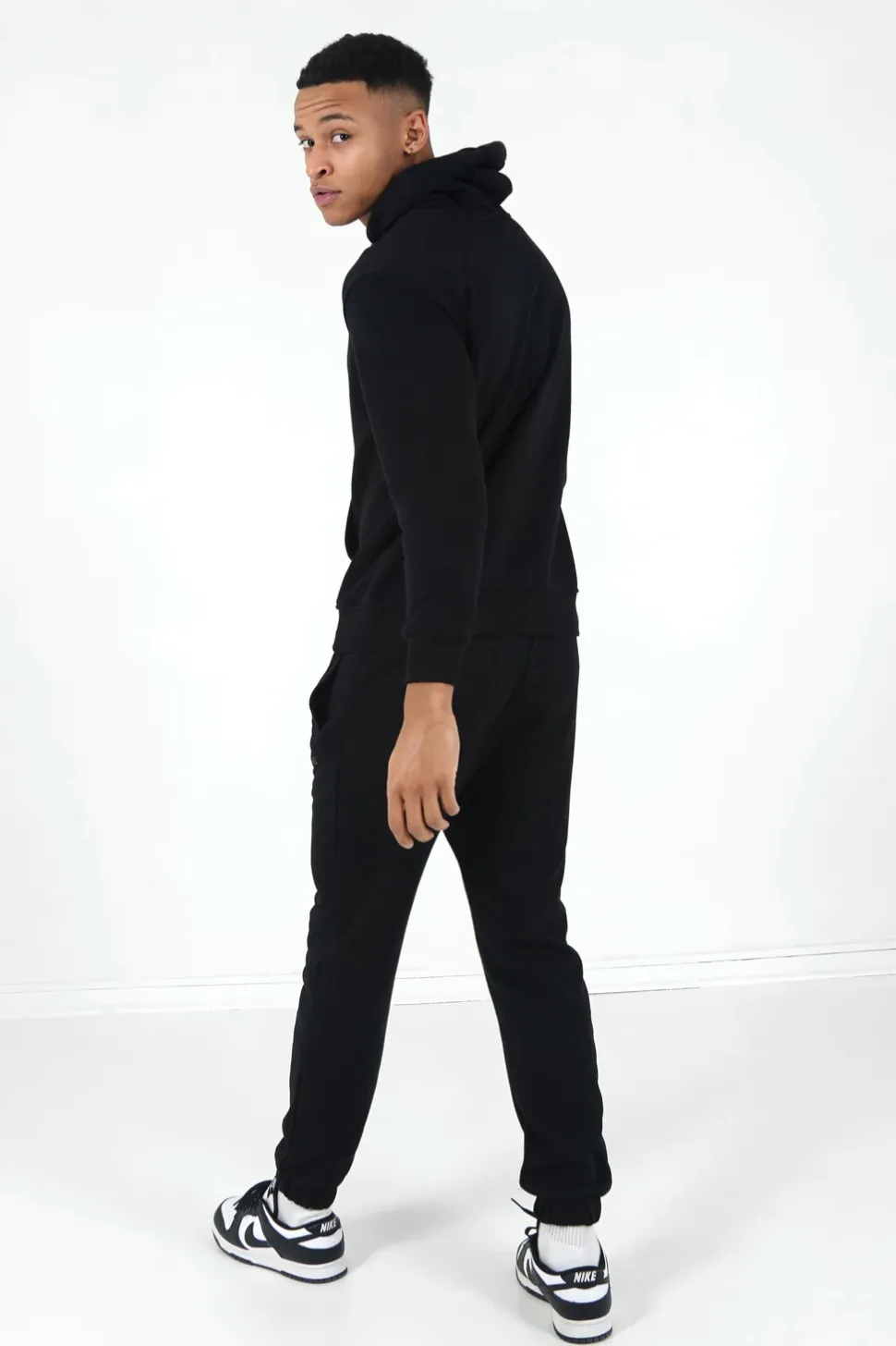 Jogging + Sweat Capuche Logo Gomme Noir
