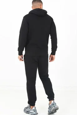 Jogging + Sweat Capuche Logo Brode Noir