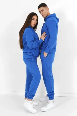 Jogging + Sweat Capuche Logo Gomme Bleu Fonce