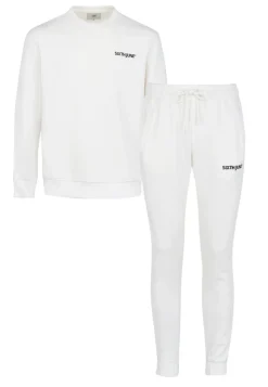 Jogging + Sweat Logo Brode Blanc