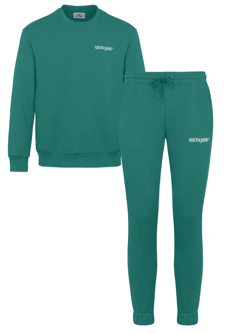 Jogging + Sweat Logo Brode Vert Fonce
