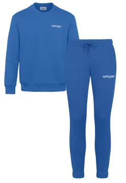Jogging + Sweat Logo Brode Bleu Fonce