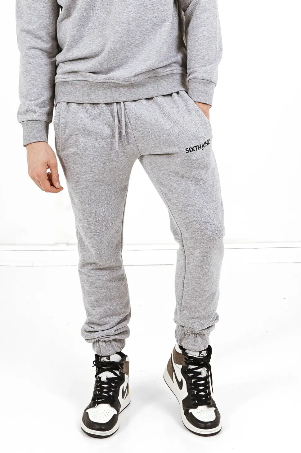 Jogging + Sweat Logo Brode Gris
