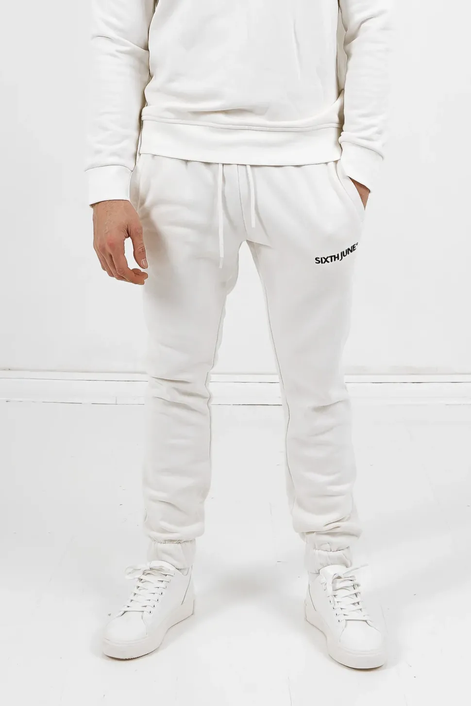 Jogging + Sweat Logo Brode Blanc