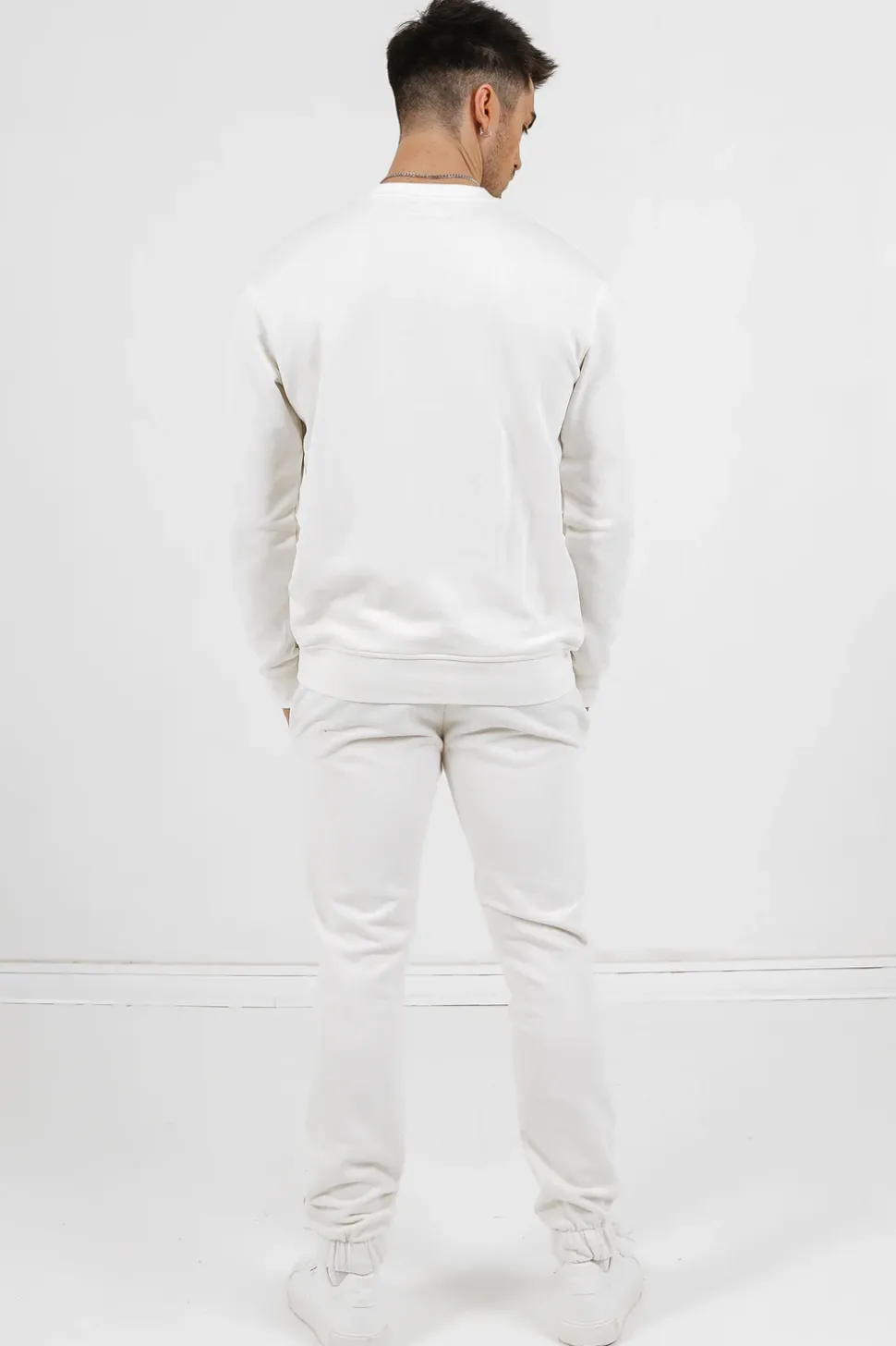 Jogging + Sweat Logo Brode Blanc