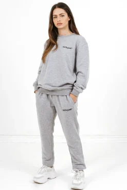 Jogging + Sweat Logo Brode Gris