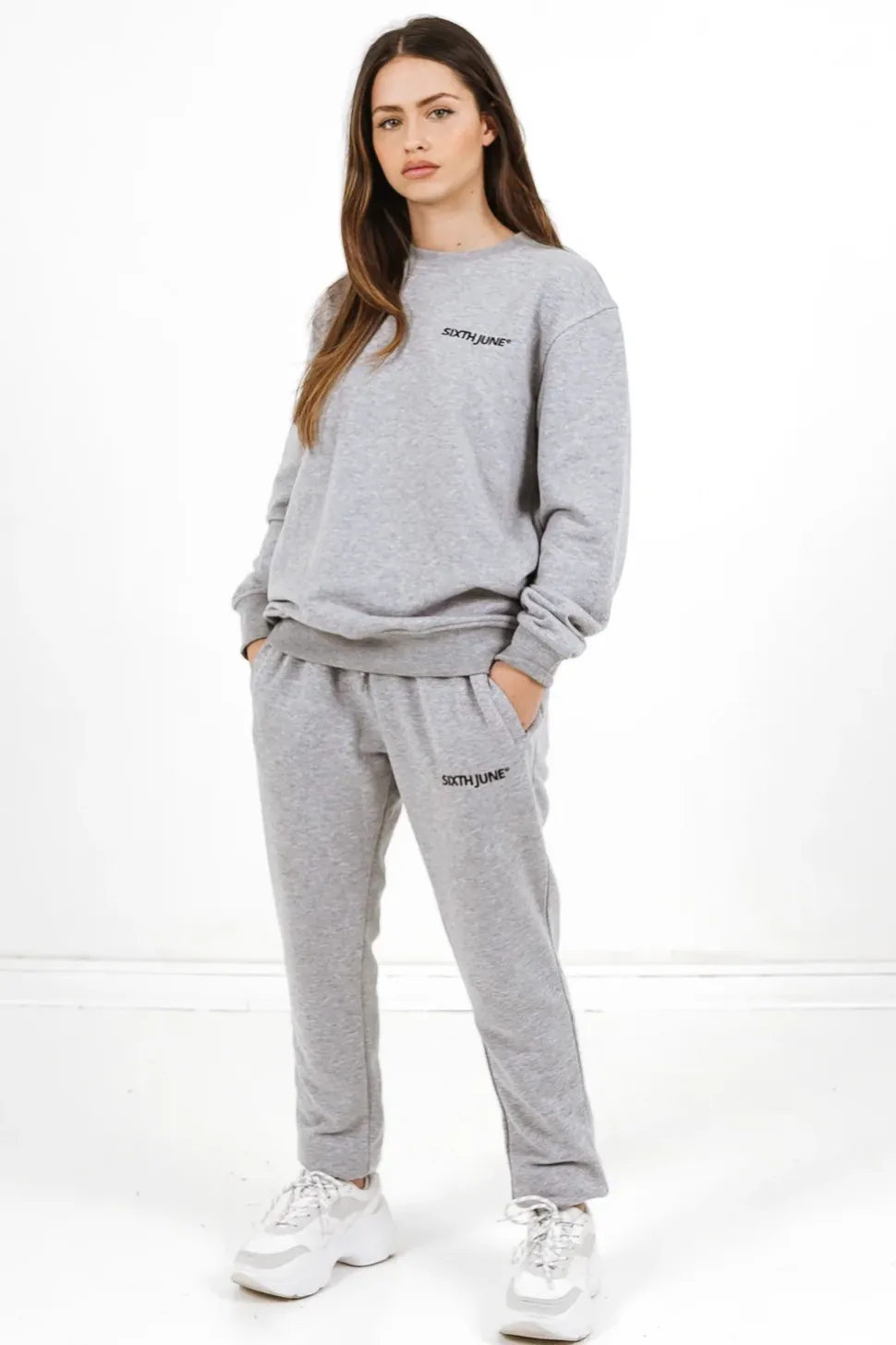Jogging + Sweat Logo Brode Gris