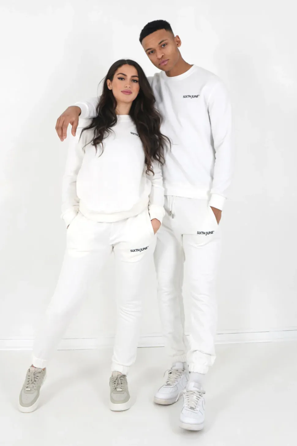 Jogging + Sweat Logo Brode Blanc