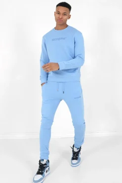 Jogging + Sweat Logo Gomme Bleu Clair