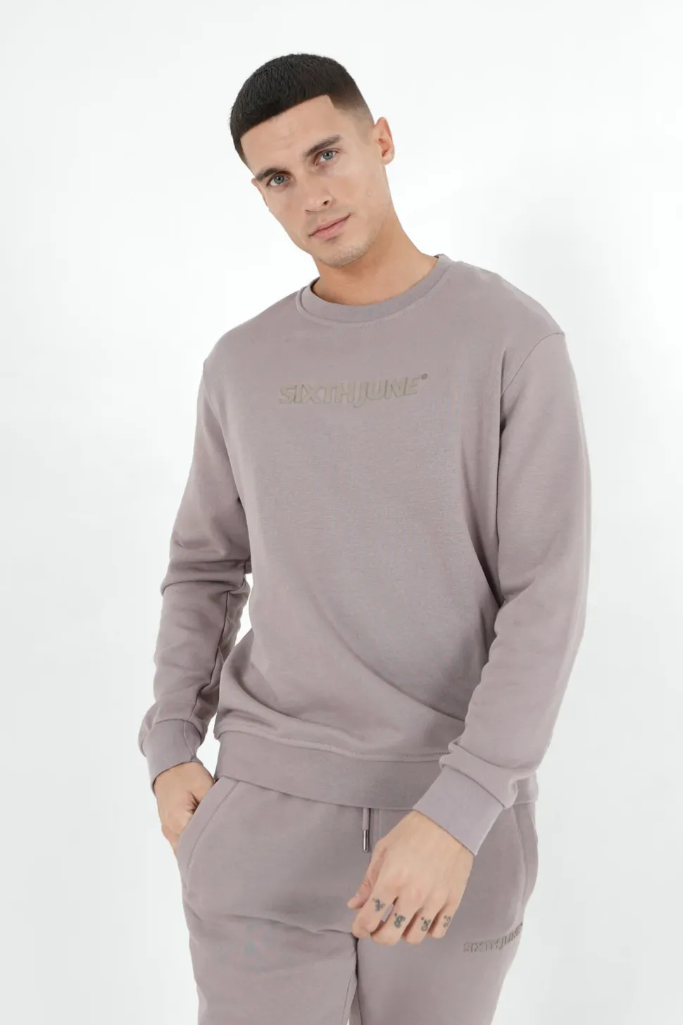 Jogging + Sweat Logo Gomme Marron Clair