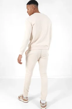 Jogging + Sweat Logo Gomme Beige Clair