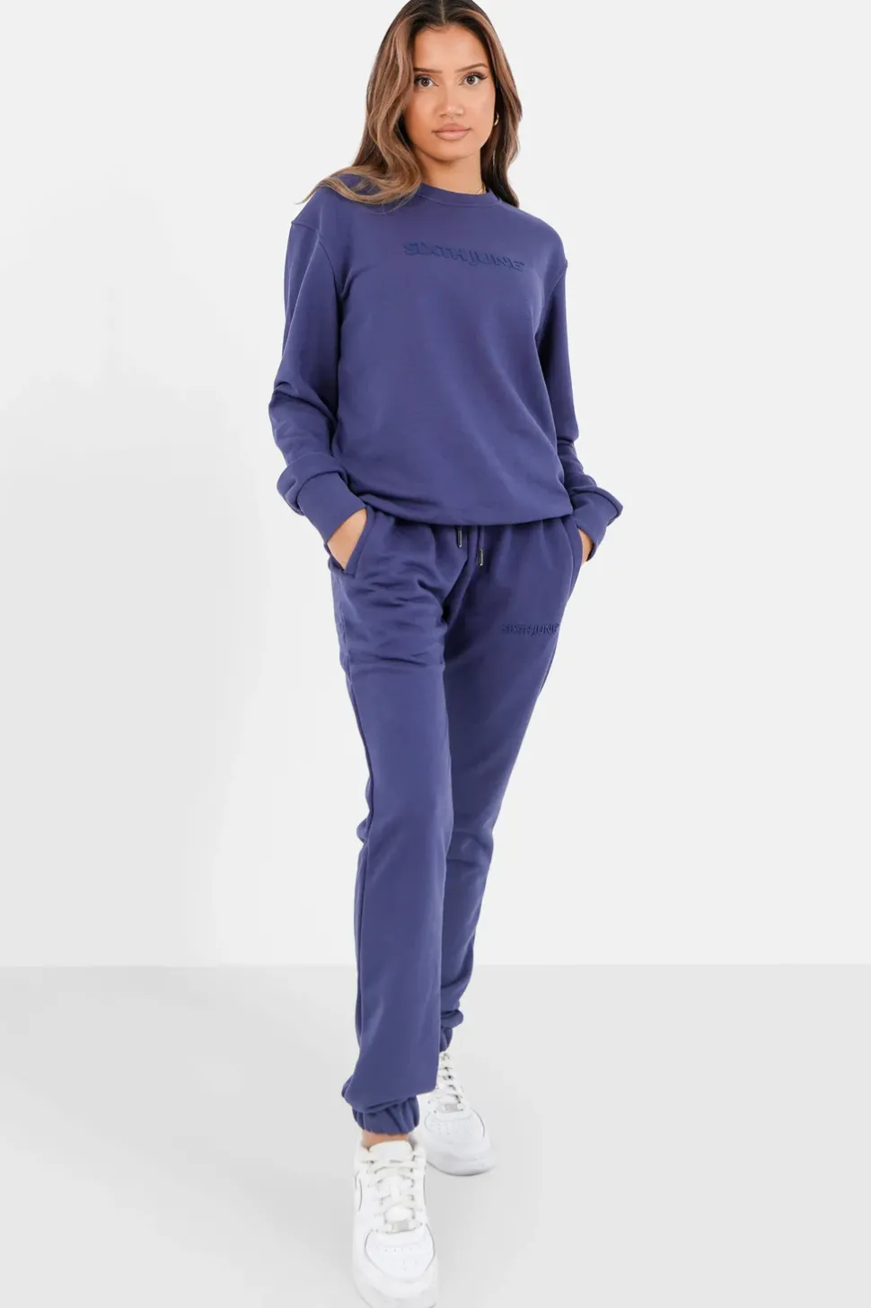 Jogging + Sweat Logo Gomme Bleu Fonce