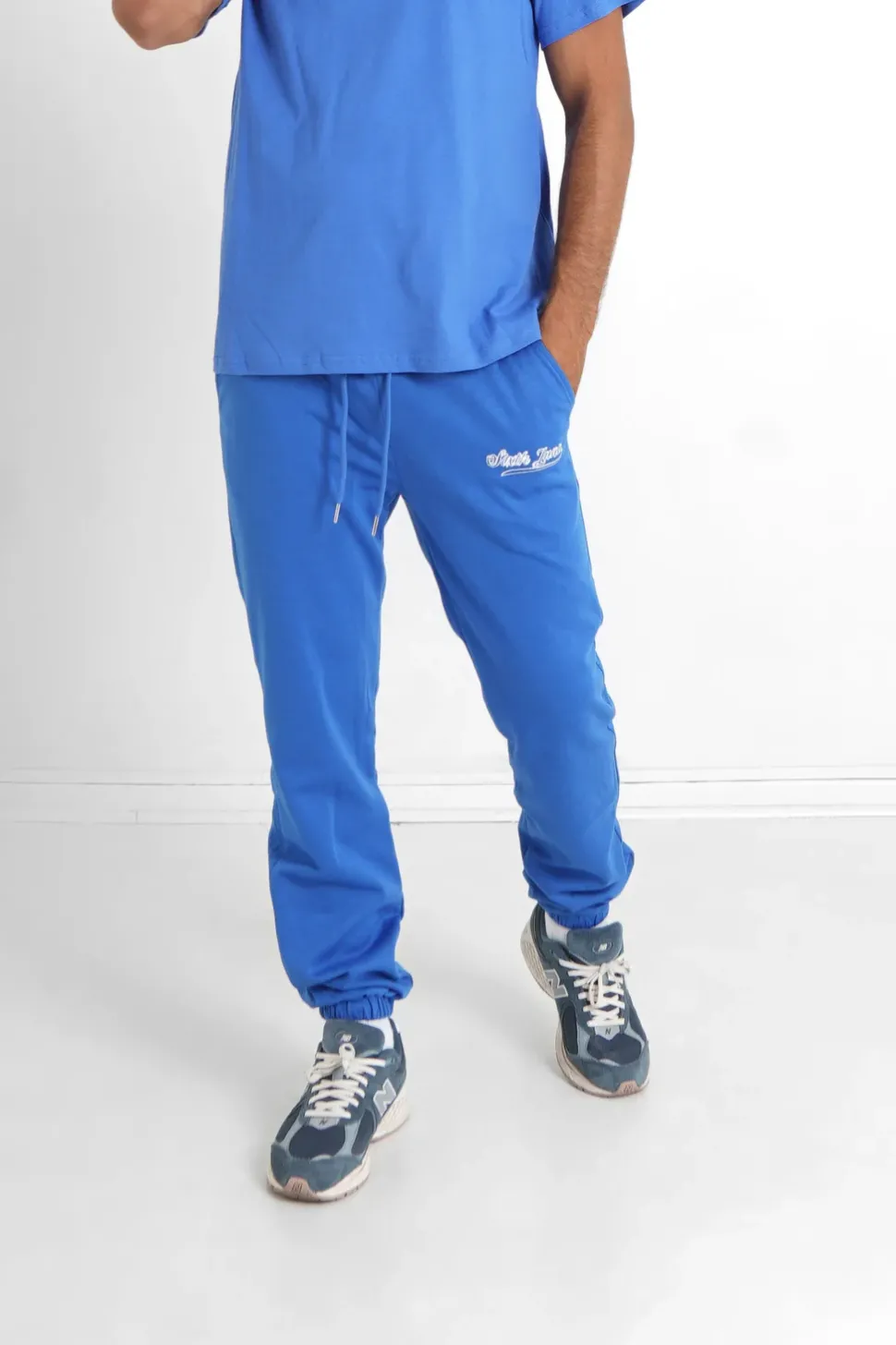 Jogging Broderie Retro Bleu