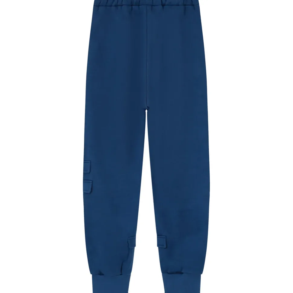 Jogging Cargo Poches Zip Bleu Fonce