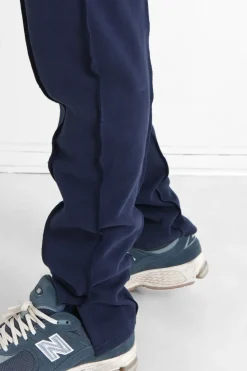 Jogging Couture Exterieure Epais Bleu