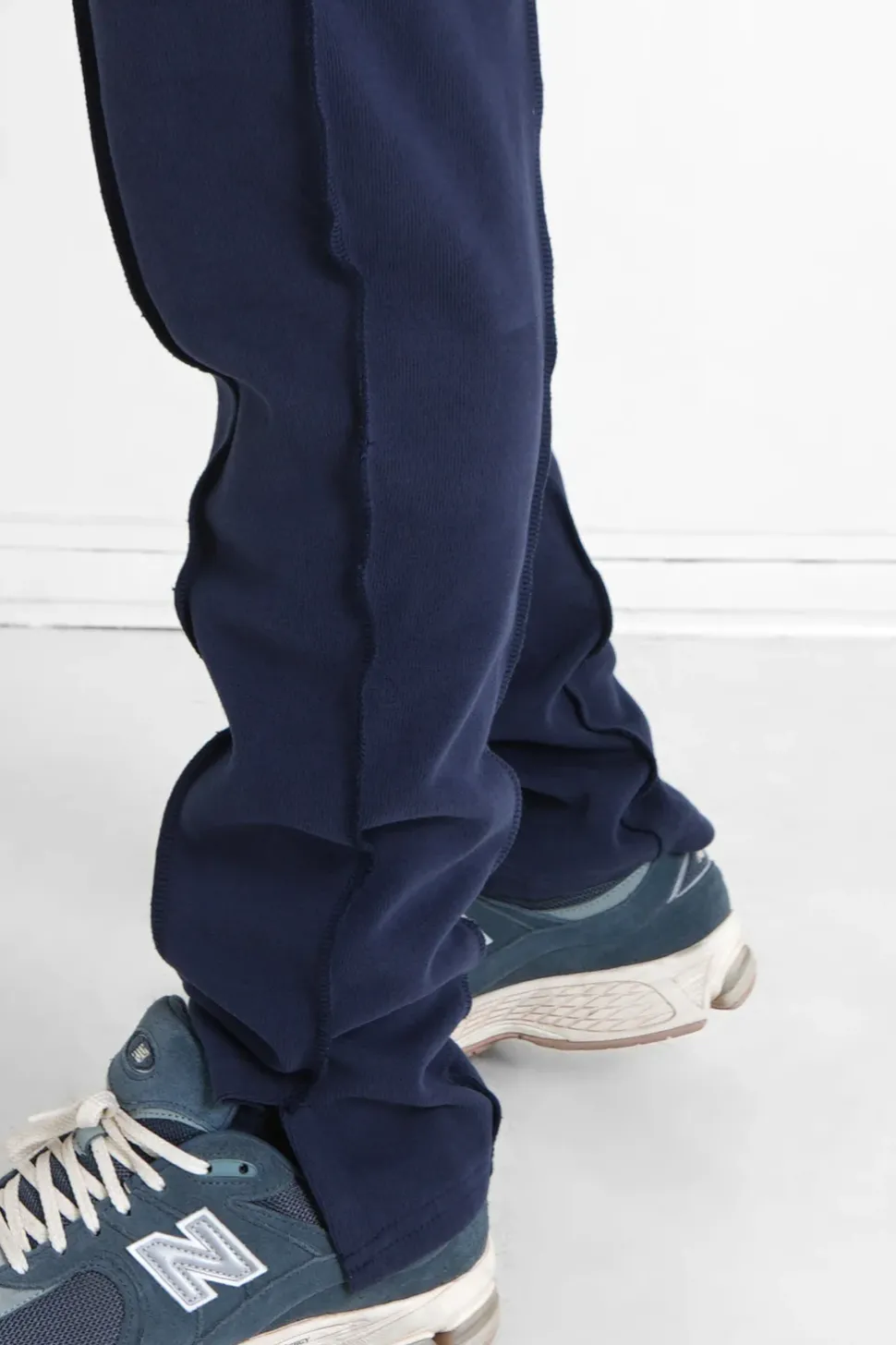 Jogging Couture Exterieure Epais Bleu