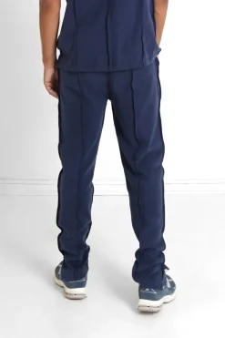 Jogging Couture Exterieure Epais Bleu