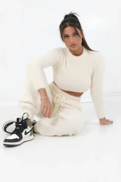 Jogging Duveteux Blanc Casse