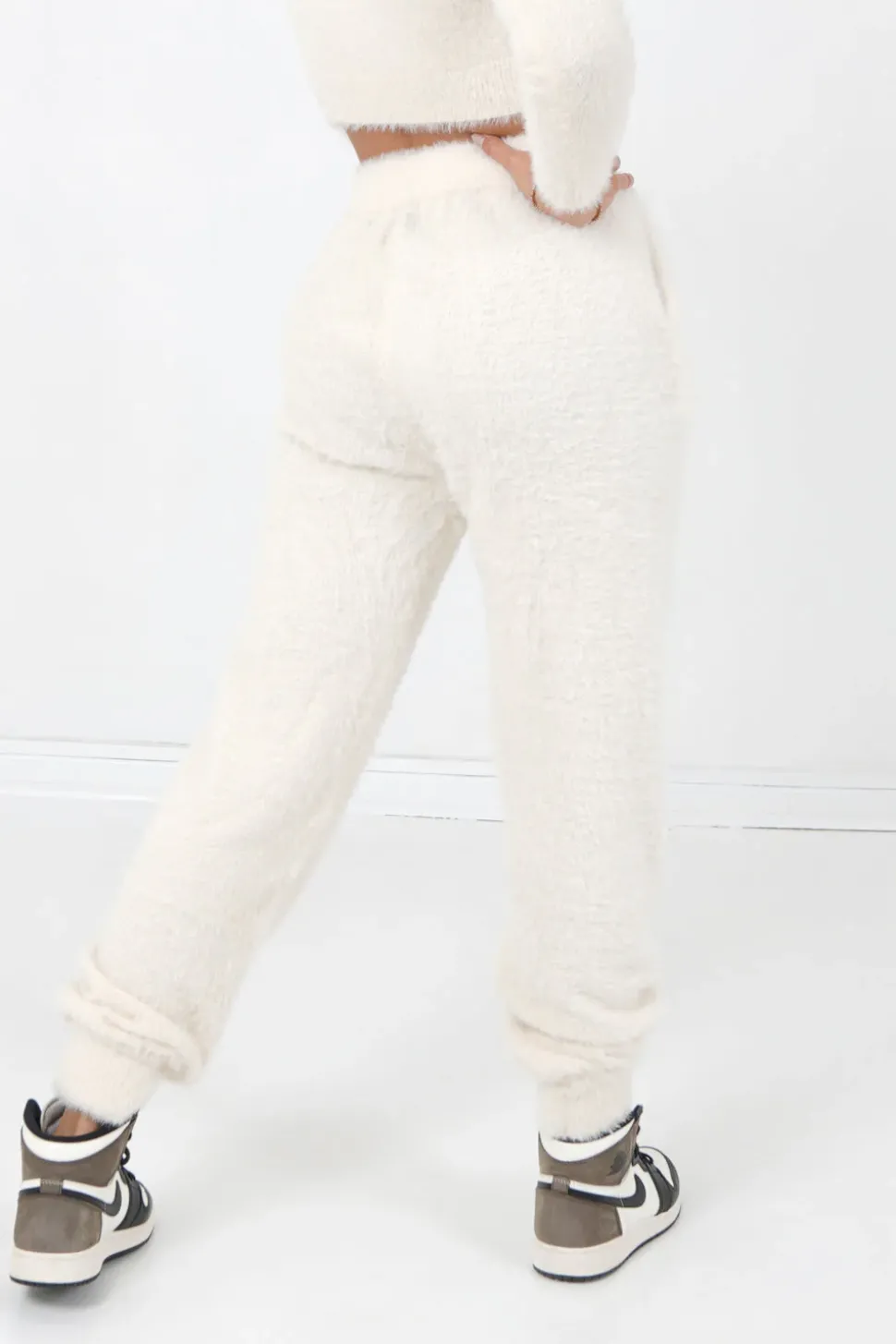 Jogging Duveteux Blanc Casse
