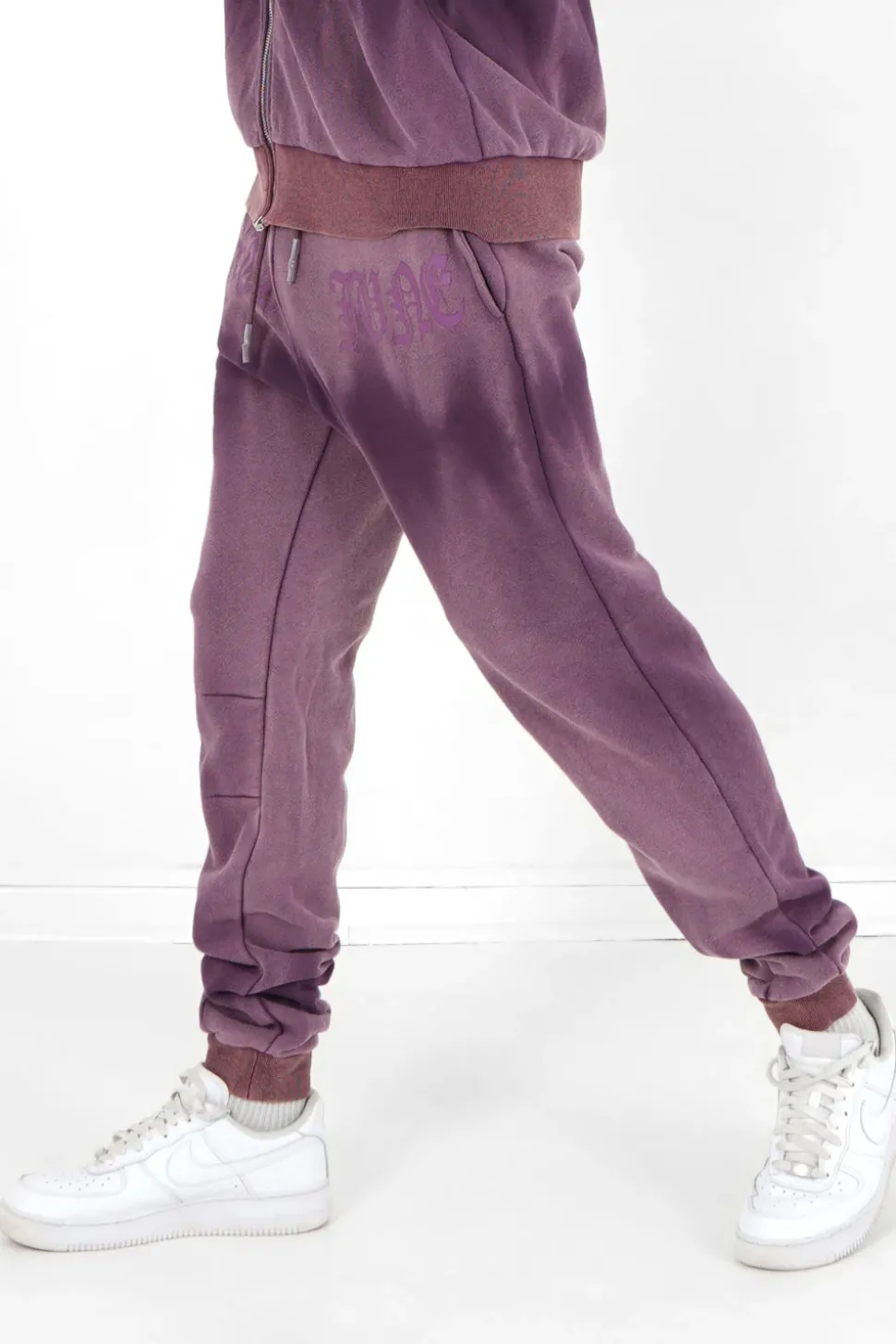 Jogging Effet Delave Violet Fonce