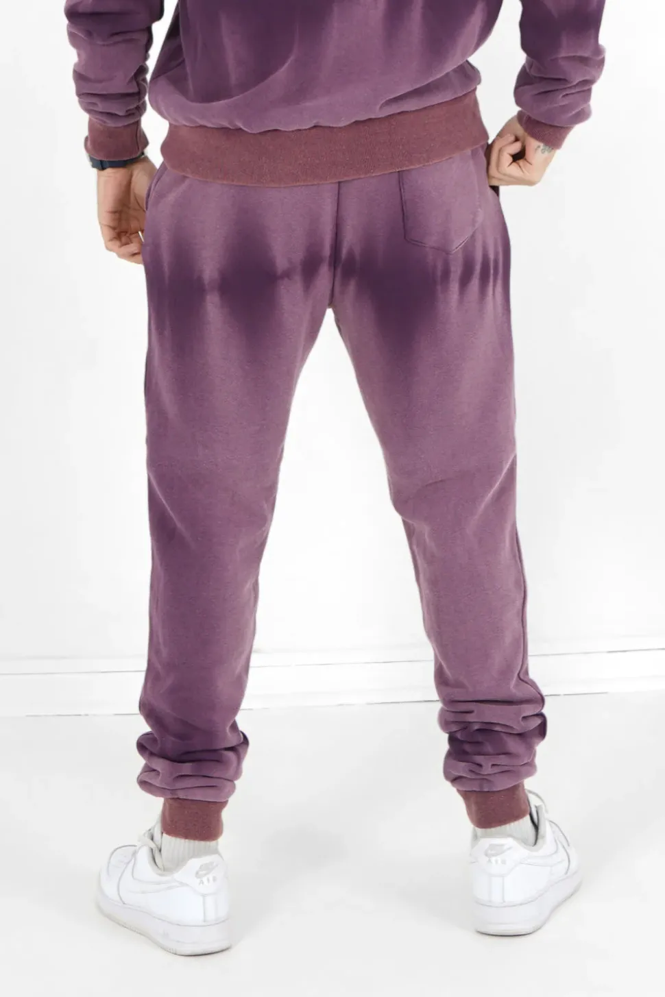 Jogging Effet Delave Violet Fonce