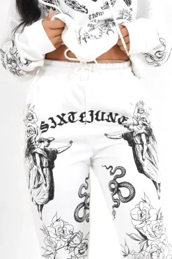 Jogging Imprime Tarot Blanc