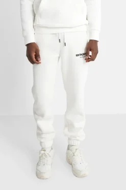 Jogging Molletonne Logo Brode Blanc