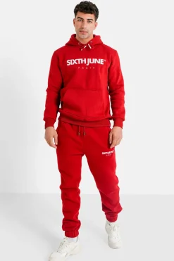 Jogging Molletonne Logo Brode Rouge