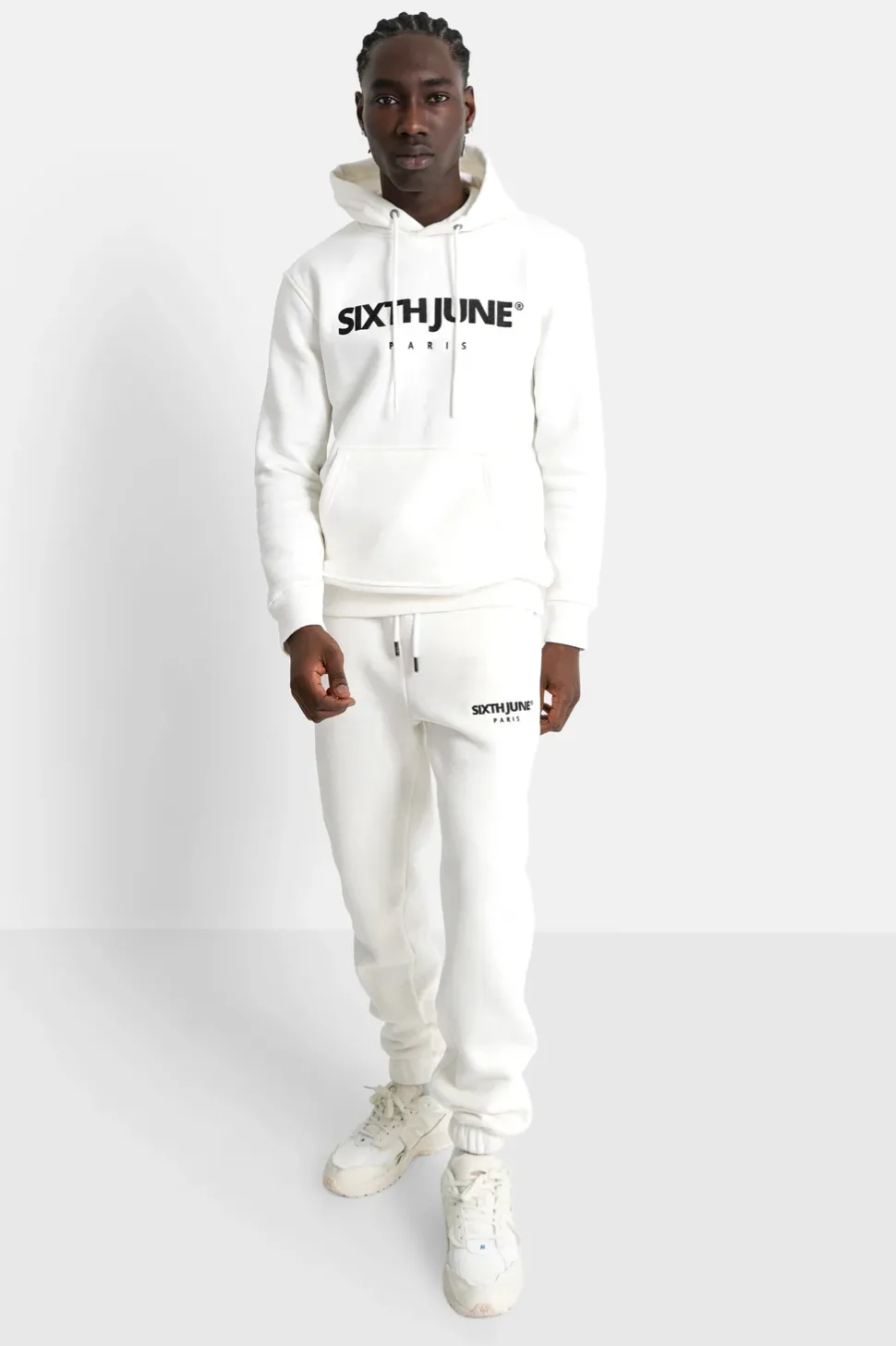 Jogging Molletonne Logo Brode Blanc
