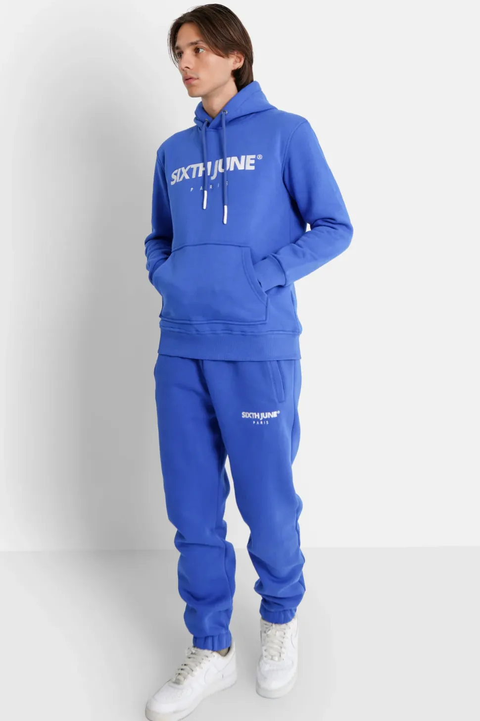 Jogging Molletonne Logo Brode Bleu Fonce