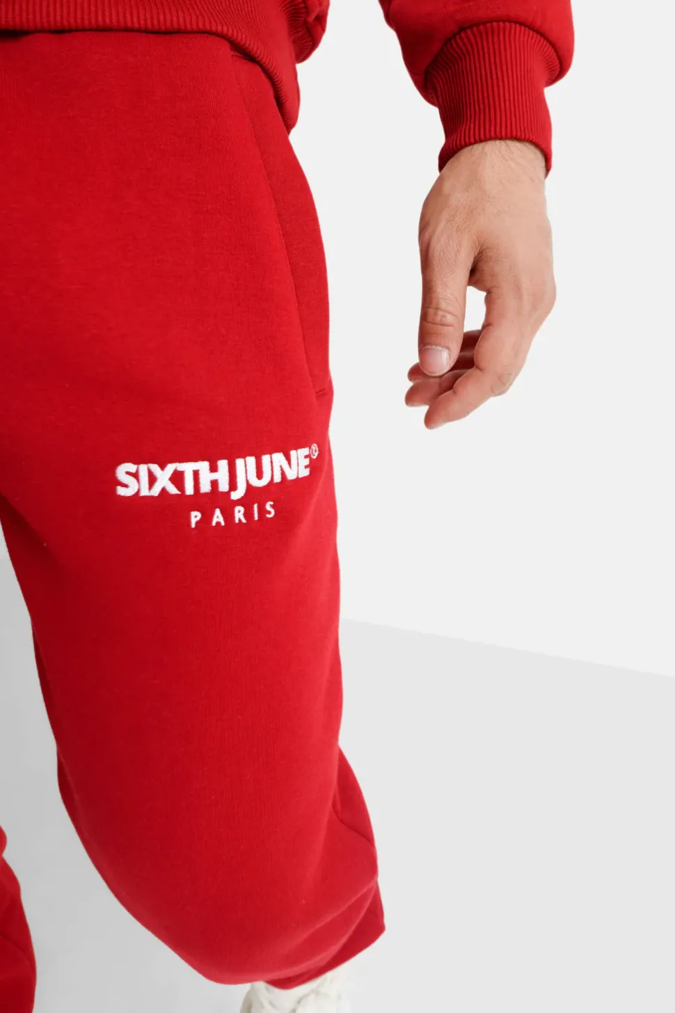 Jogging Molletonne Logo Brode Rouge