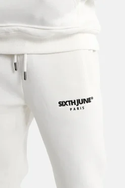Jogging Molletonne Logo Brode Blanc