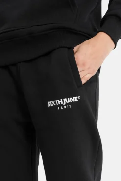 Jogging Molletonne Logo Brode Noir